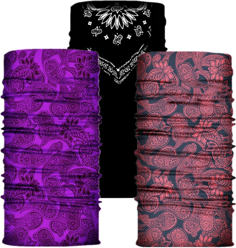 WYSUMMER 8PCS Scarves Bandanas Face Tube Black Headband, Motorcycle Multi Function Headwear Hat Scarf Neck Warmer Balaclava - Image 5
